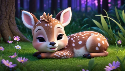 fawn,fawns,dotted deer,bambi,baby deer,fallow deer cub,cute cartoon character,cute cartoon image,young deer,young-deer,deer in tears,cute animals,deer,cute animal,deers,forest animal,deer with cub,pere davids deer,european deer,deer illustration,Unique,3D,3D Character