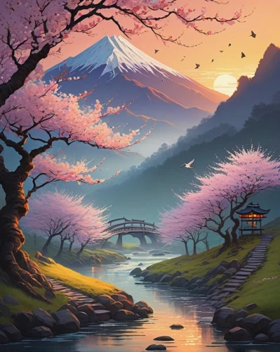 japan landscape,japanese sakura background,sakura trees,japanese mountains,beautiful japan,sakura tree,japanese cherry trees,japanese floral background,japan,japanese art,landscape background,japanese background,sakura background,japanese cherry blossoms,purple landscape,sakura blossom,the cherry blossoms,mountain landscape,japanese alps,cherry blossom japanese,Conceptual Art,Oil color,Oil Color 16