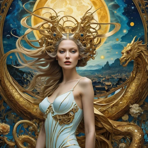 zodiac sign libra,fantasy art,the zodiac sign pisces,fantasy portrait,fantasy picture,sorceress,golden wreath,the enchantress,horoscope libra,libra,golden crown,priestess,greek mythology,zodiac sign gemini,fantasy woman,gold filigree,mystical portrait of a girl,virgo,aphrodite,gold foil mermaid