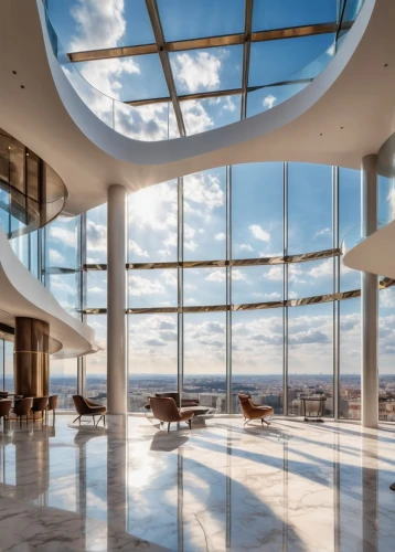 penthouse apartment,luxury home interior,glass wall,daylighting,glass roof,sky apartment,the observation deck,luxury real estate,structural glass,luxury property,glass facade,lobby,luxury home,observation deck,interior modern design,futuristic architecture,crib,window film,skyscapers,glass panes,Illustration,Realistic Fantasy,Realistic Fantasy 43