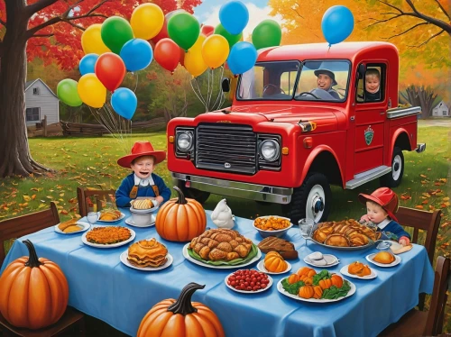 halloween truck,halloween travel trailer,harvest festival,day of the dead truck,child's fire engine,autumn camper,ford transit,halloween car,seasonal autumn decoration,food truck,fire truck,autumn decoration,red balloons,camper van,baloons,mail truck,balloon and wine festival,ford truck,firetruck,folk art,Conceptual Art,Daily,Daily 22