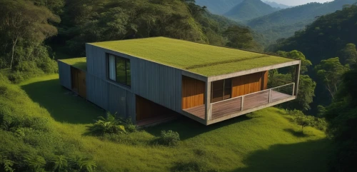 grass roof,cubic house,eco-construction,cube house,house in mountains,house in the mountains,eco hotel,timber house,house in the forest,inverted cottage,green living,frame house,modern house,wooden house,dunes house,cube stilt houses,small house,mid century house,hahnenfu greenhouse,turf roof,Photography,General,Realistic