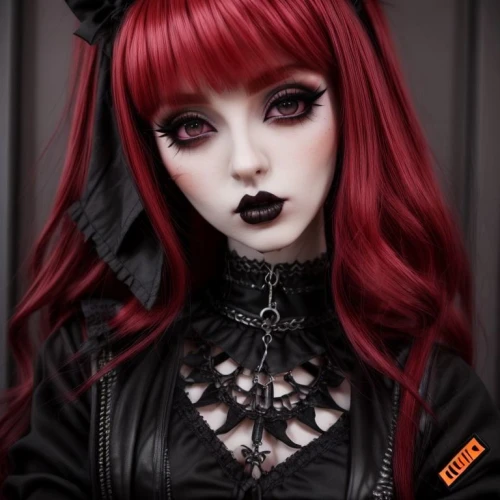 gothic fashion,gothic woman,gothic style,redhead doll,artist doll,gothic portrait,gothic,doll paola reina,painter doll,vampire lady,female doll,killer doll,goth woman,realdoll,dark gothic mood,vampire woman,gothic dress,vampire,fashion doll,goth