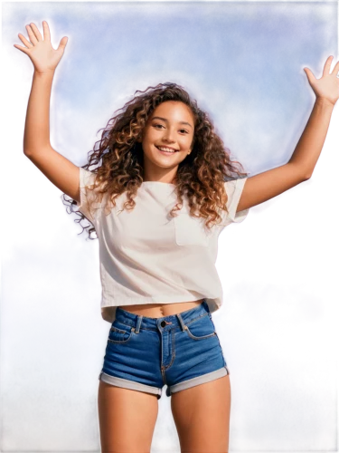 girl on a white background,social,trampolining--equipment and supplies,girl in t-shirt,jeans background,portrait background,right curve background,transparent background,photographic background,teen,young woman,arms outstretched,hyperhidrosis,image manipulation,beautiful young woman,open arms,girl in a long,on a transparent background,bermuda shorts,artificial hair integrations,Photography,Documentary Photography,Documentary Photography 03