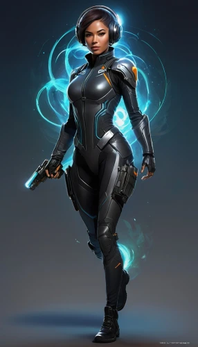 sci fiction illustration,maria bayo,symetra,nova,woman holding gun,widow,andromeda,sprint woman,jaya,cg artwork,policewoman,black woman,spacesuit,raven rook,futuristic,head woman,sci fi,space-suit,protective suit,cyborg,Illustration,American Style,American Style 07