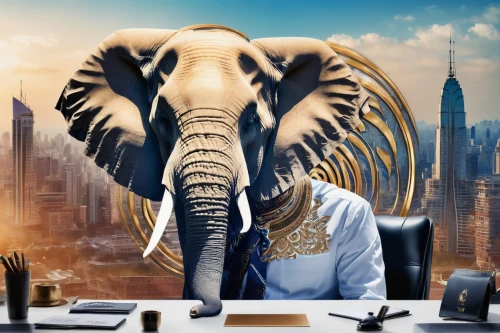 business angel,blur office background,african businessman,blue elephant,elephantine,image manipulation,pachyderm,administrator,receptionist,girl elephant,working animal,office worker,ceo,photo manipulation,white-collar worker,digital compositing,photoshop manipulation,elephant,photomanipulation,night administrator,Photography,Artistic Photography,Artistic Photography 07