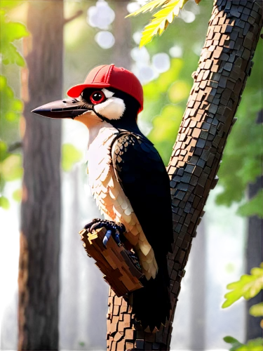 ivory-billed woodpecker,pileated woodpecker,woodpecker,woodpecker bird,great spotted woodpecker,flicker woodpecker,red headed woodpecker,pteroglossus aracari,malabar pied hornbill,rose breasted grosbeak,hornbill,oriental pied hornbill,pteroglosus aracari,black woodpecker,acorn woodpecker,toucan perched on a branch,woodpecker finch,perched toucan,black headed grosbeak,lesser pied hornbill,Unique,Pixel,Pixel 03