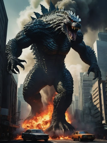 godzilla,king kong,kong,doomsday,wuhan''s virus,monster,reptillian,extinction,scorch,skordalia,drexel,giant schirmling,outbreak,thane,nature's wrath,furious,drago milenario,district 9,digital compositing,roaring,Art,Artistic Painting,Artistic Painting 08