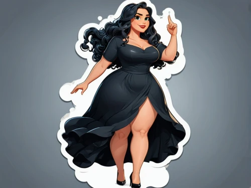 pinup girl,fashion vector,gothic dress,valentine pin up,flamenco,rockabella,cocktail dress,plus-size model,hoopskirt,tiana,retro paper doll,plus-size,pin-up girl,pin-up model,pin up girl,pin up,kim,valentine day's pin up,retro pin up girl,vector illustration,Unique,Design,Sticker