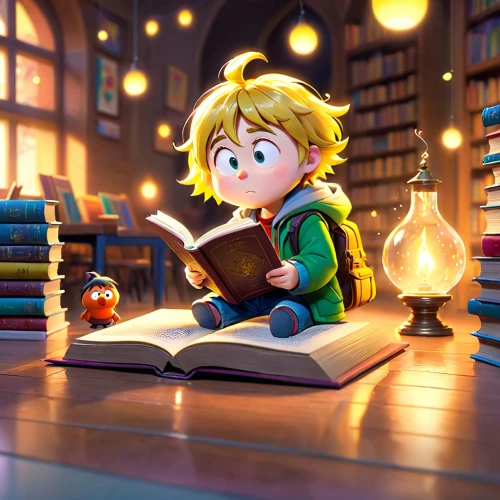 child with a book,bookworm,magic book,kids illustration,cg artwork,the books,read a book,books,library book,children studying,book store,little girl reading,3d render,tutoring,scholar,3d fantasy,book gift,children's background,reading,relaxing reading,Anime,Anime,Cartoon