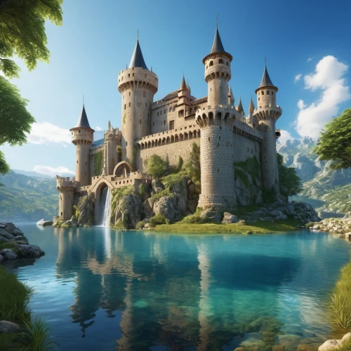 fairy tale castle,fairytale castle,water castle,castel,knight's castle,medieval castle,castle of the corvin,fairy tale castle sigmaringen,gold castle,castles,castelul peles,fairytale,castleguard,templar castle,castle,fairy tale,3d fantasy,fantasy landscape,fantasy picture,fantasy world
