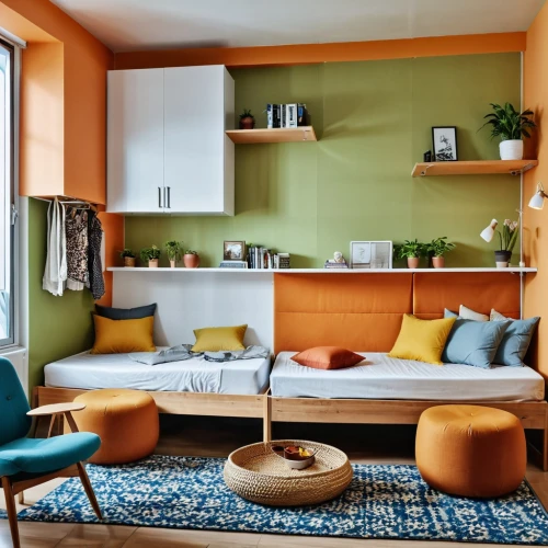 mid century modern,mid century house,mid century,modern decor,shared apartment,an apartment,apartment lounge,contemporary decor,scandinavian style,teal and orange,livingroom,home interior,interior design,apartment,living room,color combinations,interior decor,modern room,sitting room,danish furniture,Photography,General,Realistic
