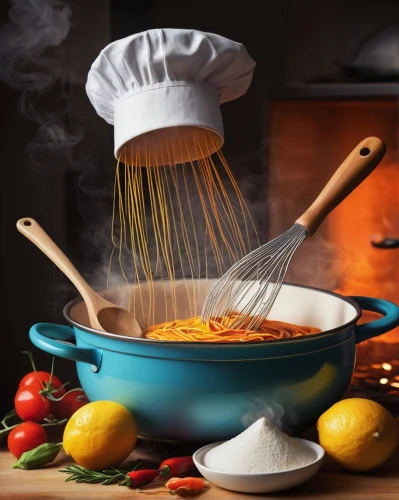cookware and bakeware,cooking book cover,cooking utensils,fra diavolo sauce,food and cooking,ratatouille,eritrean cuisine,paella,sicilian cuisine,cheese fondue,cholent,amatriciana sauce,arrabbiata sauce,chef,cooking spoon,cooking ingredients,cooking pot,vodka sauce,sauté pan,bouillabaisse,Illustration,Paper based,Paper Based 18