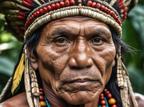 tribal chief,papuan,pachamama,shamanism,aborigine,nomadic people,native american,ancient people,inca face,the american indian,shaman,american indian,shamanic,primitive people,regard,indian headdress,incas,amerindien,war bonnet,elder,Photography,General,Realistic