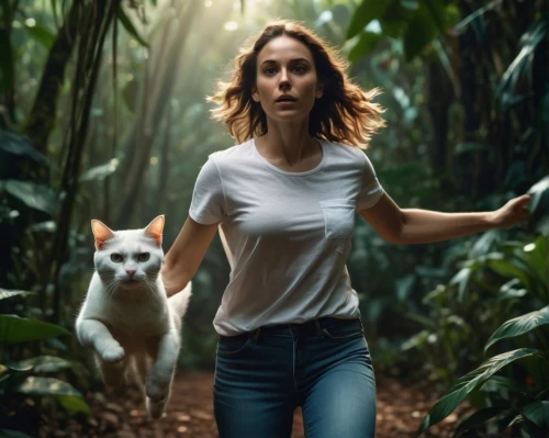 firestar,white shirt,wild cat,human and animal,kat,jungle,rusty-spotted cat,girl in t-shirt,animal film,mowgli,puma,she feeds the lion,farmer in the woods,zookeeper,lara,tarzan,girl with dog,in a shirt,the cat and the,cat mom,Photography,General,Cinematic