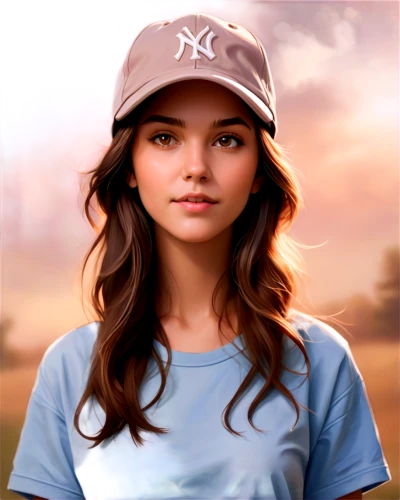 girl wearing hat,clementine,girl in t-shirt,portrait background,golfer,baseball cap,custom portrait,world digital painting,edit icon,cricket cap,vector girl,vector art,phone icon,digital painting,the hat-female,girl portrait,vector illustration,life stage icon,polo shirt,cg artwork,Illustration,Realistic Fantasy,Realistic Fantasy 01