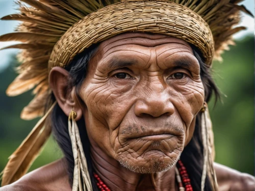 tribal chief,papuan,aborigine,native american,ancient people,american indian,amerindien,primitive people,nomadic people,war bonnet,the american indian,shamanism,indian headdress,old human,shaman,red chief,pachamama,anmatjere man,inca face,headdress,Photography,General,Realistic