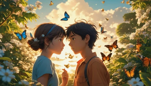 butterflies,butterfly background,romantic scene,love in air,girl and boy outdoor,first kiss,girl kiss,kissing,white butterflies,boy and girl,kiss flowers,butterfly day,moths and butterflies,chasing butterflies,boy kisses girl,blue butterflies,cute cartoon image,falling flowers,butterflay,cupido (butterfly),Photography,General,Realistic