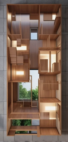 room divider,bookcase,bookshelves,wooden windows,cubic house,walk-in closet,wooden sauna,bookshelf,sky apartment,cabinetry,wooden cubes,shelving,japanese-style room,storage cabinet,archidaily,modern room,under-cabinet lighting,cabinets,an apartment,shelves,Photography,General,Realistic