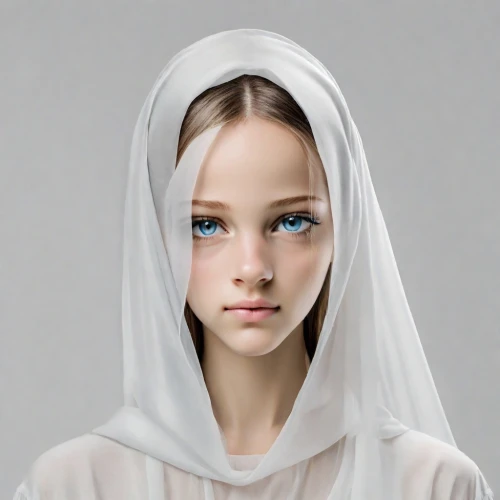 the angel with the veronica veil,female doll,girl in cloth,doll's facial features,the prophet mary,realdoll,girl with cloth,suit of the snow maiden,cloth doll,doll figure,veil,mary 1,porcelain dolls,girl praying,angel figure,fashion doll,designer dolls,white lady,mystical portrait of a girl,fashion dolls,Photography,Realistic