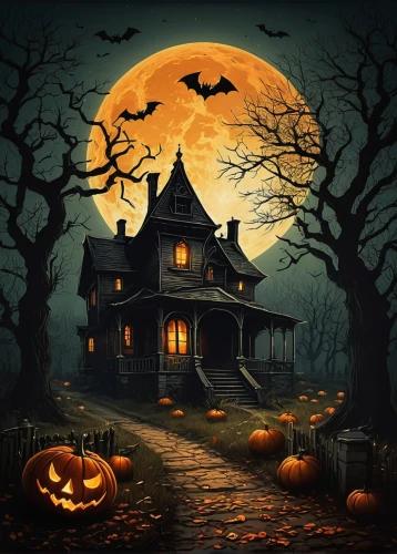 halloween background,halloween wallpaper,halloween poster,halloween scene,halloween illustration,halloween and horror,witch's house,jack o'lantern,the haunted house,jack o lantern,haunted house,halloween travel trailer,jack-o'-lanterns,witch house,jack-o'-lantern,halloweenkuerbis,halloweenchallenge,halloween,jack-o-lanterns,retro halloween,Art,Artistic Painting,Artistic Painting 03