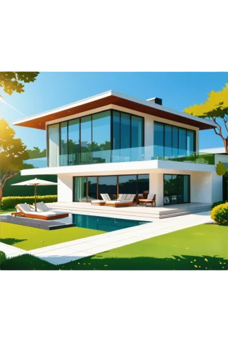 houses clipart,modern house,pool house,luxury property,mid century house,3d rendering,holiday villa,house insurance,residential property,mid century modern,modern architecture,house by the water,landscape designers sydney,luxury home,villa,contemporary,house shape,render,beautiful home,house painter,Illustration,Vector,Vector 01
