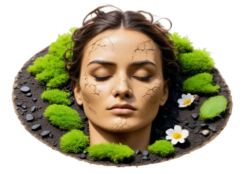 naturopathy,clay mask,natural cosmetics,blooming wreath,natural cosmetic,natura,ayurveda,mother earth,woman's face,mother earth statue,carboxytherapy,floral wreath,thyme,beauty mask,facial,girl in a wreath,gaia,flowers png,wreath of flowers,aromatic herb,Photography,Artistic Photography,Artistic Photography 08