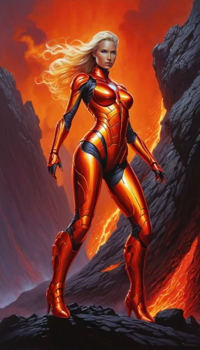 lava,fiery,magma,human torch,cayenne,firedancer,fire siren,molten,andromeda,flame spirit,sci fiction illustration,inferno,orange,fire angel,dancing flames,cayenne pepper,fire background,fire planet,captain marvel,flame of fire,Conceptual Art,Fantasy,Fantasy 04