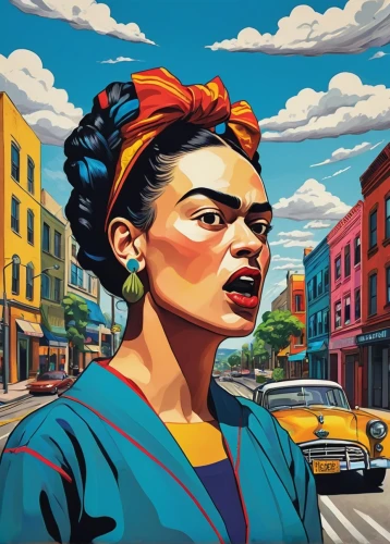 david bates,frida,billie holiday,harlem,afroamerican,afro-american,brooklyn street art,ella fitzgerald,cool pop art,brooklyn,ester williams-hollywood,african american woman,queen anne,ella fitzgerald - female,girl in a historic way,rockabella,afro american,modern pop art,woman with ice-cream,woman holding pie,Art,Artistic Painting,Artistic Painting 31