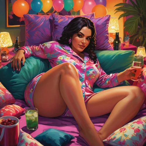 cosmopolitan,woman on bed,sangria,cabana,pajamas,sexy woman,cocktails,girl in bed,laid back,pjs,painting easter egg,lounging,jasmine sky,lounge,maraschino,girl with cereal bowl,cocktail,party animal,leisure,relaxed young girl,Conceptual Art,Daily,Daily 08