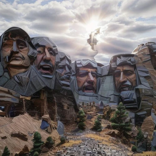 guards of the canyon,mongolia mnt,monuments,newspaper rock art,sand sculptures,the spirit of the mountains,fractalius,rock formation,paper art,monument protection,the sculptures,rock weathering,united states national park,seven citizens of the country,usa landmarks,allies sculpture,old man of the mountain,eagles,rock mountain,american frontier