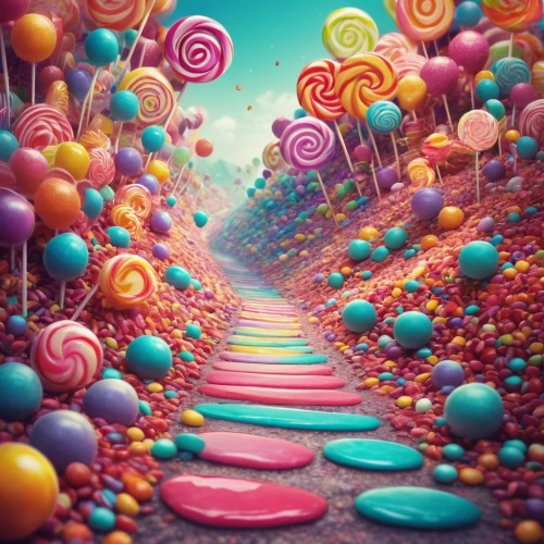 colorful balloons,candy crush,candies,wonderland,cinema 4d,3d fantasy,candy pattern,candy store,road of the impossible,3d background,candy,neon candies,pathway,colorful spiral,fallen colorful,the way,background colorful,colorful life,psychedelic art,colorful background,Illustration,Realistic Fantasy,Realistic Fantasy 15