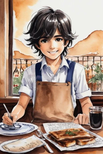 watercolor cafe,cooking book cover,coffee watercolor,watercolor tea shop,watercolor tea,watercolor background,coloring,watercolor painting,watercolor,food and cooking,placemat,romano cheese,copic,watercolors,watercolor paint,water color,umai,watercolor paper,cookery,detective conan,Illustration,Black and White,Black and White 34