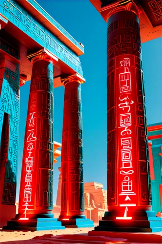 egyptian temple,doric columns,columns,three pillars,pillars,karnak,roman columns,greek temple,pharaonic,hieroglyphs,artemis temple,ancient greek temple,ancient city,ancient egypt,the ancient world,ancient civilization,pharaohs,hieroglyph,ancient egyptian,temple fade,Conceptual Art,Sci-Fi,Sci-Fi 04