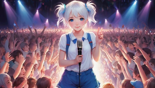 concert,concert guitar,concert crowd,concert dance,live concert,singing,music festival,hatsune miku,sing,vocaloid,music background,oktoberfest background,orchestra,rock concert,musical background,the fan's background,audience,white heart,whitey,idol,Illustration,Realistic Fantasy,Realistic Fantasy 35