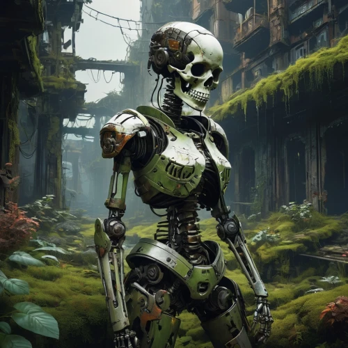 biomechanical,background ivy,mech,mecha,endoskeleton,cyborg,neottia nidus-avis,droid,fallout4,metal rust,cybernetics,sci fi,patrol,mechanical,scifi,military robot,ivy,wasteland,exoskeleton,terminator,Conceptual Art,Sci-Fi,Sci-Fi 01