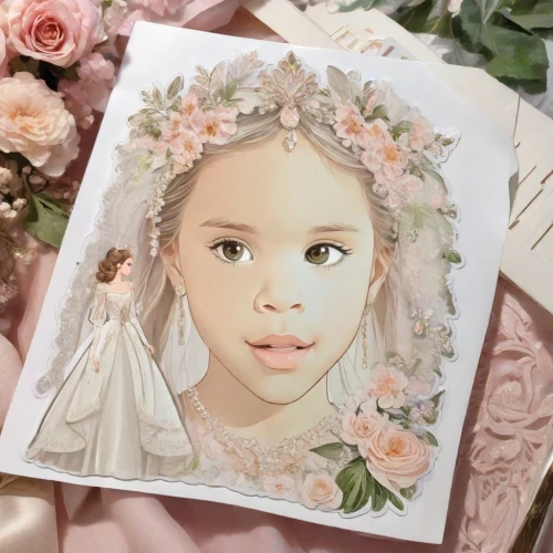 watercolor wreath,custom portrait,child portrait,beige scrapbooking paper,watercolor frame,portrait background,flower girl,watercolor baby items,wedding frame,vintage lavender background,watercolor floral background,quinceañera,watercolour frame,romantic portrait,digital scrapbooking,digiscrap,little girl fairy,watercolor painting,floral greeting card,wedding invitation,Digital Art,Sticker