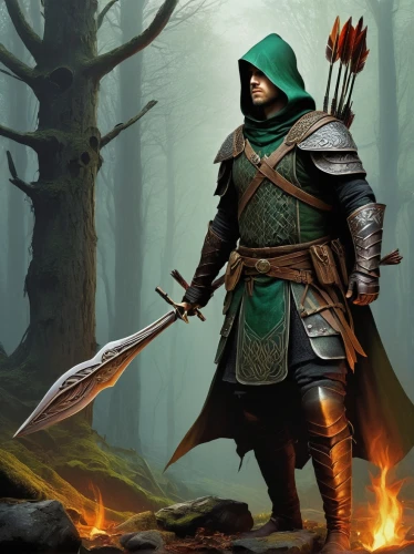 patrol,quarterstaff,cleanup,hooded man,dane axe,massively multiplayer online role-playing game,aa,dodge warlock,the wanderer,doctor doom,heroic fantasy,robin hood,aaa,prejmer,assassin,druid,pall-bearer,aesulapian staff,defense,awesome arrow,Illustration,Paper based,Paper Based 05