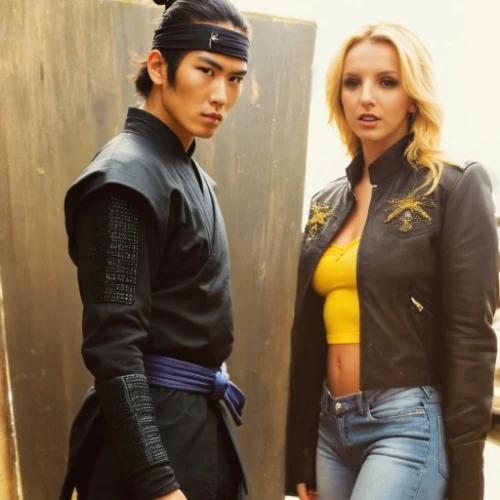 martial arts uniform,yang,cosplay image,xmen,unagi,x-men,bluesteel,cosplay,adelphan,ninjas,x men,karate kid,yellow and black,dai pai dong,stunt performer,lando,dragon li,bolero jacket,swordsmen,cosplayer