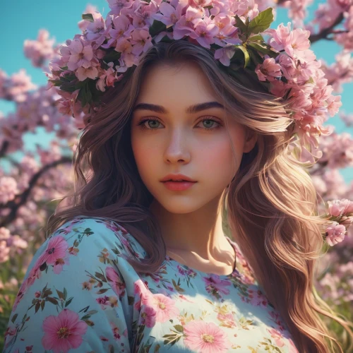 beautiful girl with flowers,girl in flowers,floral background,flower background,blooming wreath,spring blossom,spring background,spring crown,floral,japanese floral background,springtime background,floral wreath,spring blossoms,blossom,vintage floral,colorful floral,wreath of flowers,blossoms,floral heart,romantic portrait,Photography,Documentary Photography,Documentary Photography 16