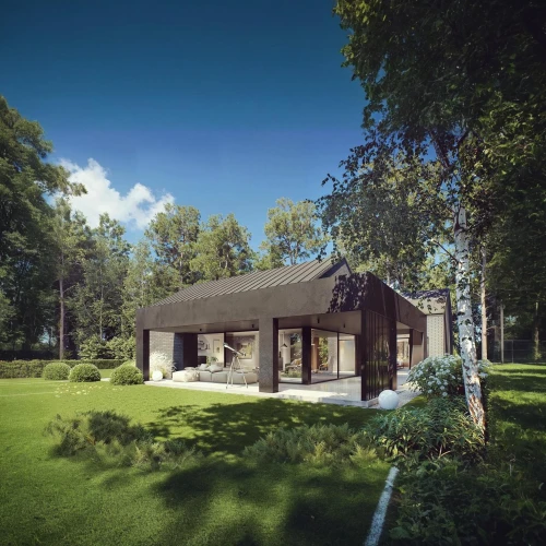 inverted cottage,mid century house,summer cottage,timber house,3d rendering,new england style house,forest chapel,house in the forest,small cabin,holiday villa,summer house,bungalow,frisian house,danish house,log cabin,cottage,country cottage,model house,residential house,modern house