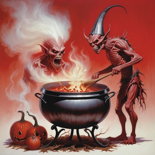 cauldron,candy cauldron,witches legs in pot,helloween,pumpkin soup,red cooking,halloween coffee,krampus,hallloween,celebration of witches,dance of death,devil,halloween illustration,cooking pot,anticuchos,cholent,cooking book cover,fondue,halloween scene,happy halloween,Conceptual Art,Fantasy,Fantasy 29