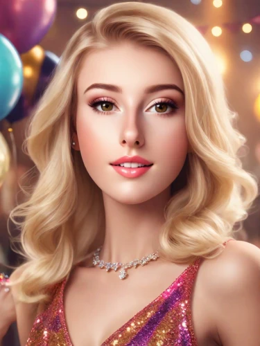birthday banner background,doll's facial features,portrait background,barbie,elsa,edit icon,princess' earring,party banner,diwali banner,glittering,birthday background,dazzling,jeweled,pearl necklaces,fantasy portrait,blonde girl with christmas gift,barbie doll,sparkling,pearl necklace,cg artwork,Photography,Commercial