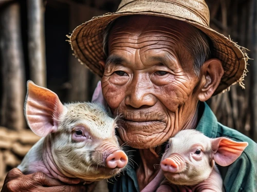 babi panggang,lucky pig,piglets,domestic pig,teacup pigs,vietnam's,livestock farming,kawaii pig,pensioner,village life,pig's trotters,piglet barn,old couple,piglet,ruminants,livestock,mini pig,ham ninh,pot-bellied pig,harmonious family,Photography,General,Realistic