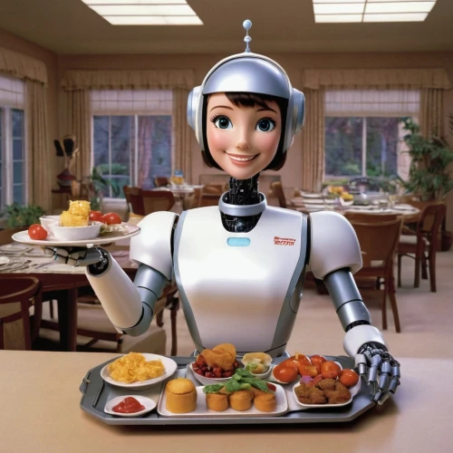 minibot,chef,robots,soft robot,serveware,robotics,bot,robot,military robot,bot training,breakfast plate,kids' meal,pepper,social bot,robotic,robot in space,pepper beiser,automation,diner,disney baymax,Illustration,Children,Children 01