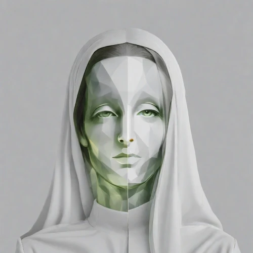 veil,woman sculpture,the prophet mary,the angel with the veronica veil,nun,green skin,dryad,mary 1,the nun,lily of the field,elven,avatar,low poly,3d model,3d figure,woman's face,vector girl,woman frog,mary-bud,praying woman,Photography,Realistic