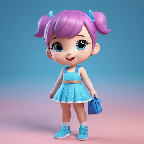 cute cartoon character,3d figure,3d model,smurf figure,fashion doll,doll dress,3d render,clay doll,girl doll,fashionable girl,chibi girl,rockabella,3d rendered,candy island girl,disney character,cute cartoon image,funko,tumbling doll,agnes,doll's facial features,Unique,3D,3D Character