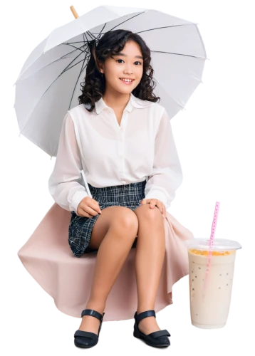 little girl with umbrella,asian umbrella,cocktail umbrella,child model,paper umbrella,milk tea,babycino,japanese umbrella,protection from rain,rain pants,coffeetogo,boba milk tea,rain protection,little girl in pink dress,pearl milk tea,vietnamese iced coffee,baby & toddler clothing,children's photo shoot,girl sitting,girl on a white background,Art,Classical Oil Painting,Classical Oil Painting 29