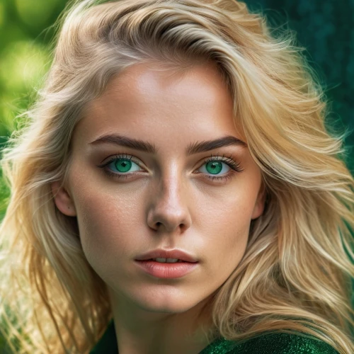 wallis day,green eyes,dahlia white-green,retouching,in green,heterochromia,elsa,emerald,green,natural cosmetic,heineken1,jade,portrait background,women's eyes,greta oto,blonde woman,marina,natural color,fae,young woman,Photography,General,Realistic