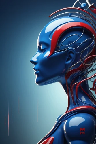 red blue wallpaper,red and blue,electro,head woman,sci fiction illustration,red-blue,symetra,cybernetics,superhero background,cyborg,andromeda,mystique,french digital background,capitanamerica,3d man,avatar,cg artwork,medical concept poster,sprint woman,biomechanical,Conceptual Art,Fantasy,Fantasy 14